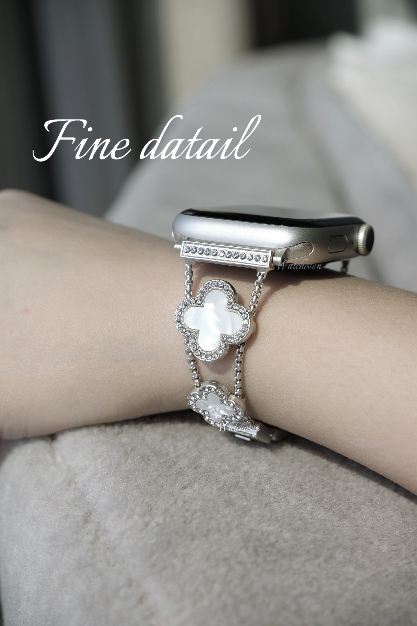 Four Leaf Clover watch band(Band Only),Fashion Watch Band Compatible with AppleWatch Ultra Series10/9/8/716/5/4/3/2/1/SE,Replacement Watch Band for Women,Adjustable length,Fashion&Refinement&Nobility,Smart Watch Accessories